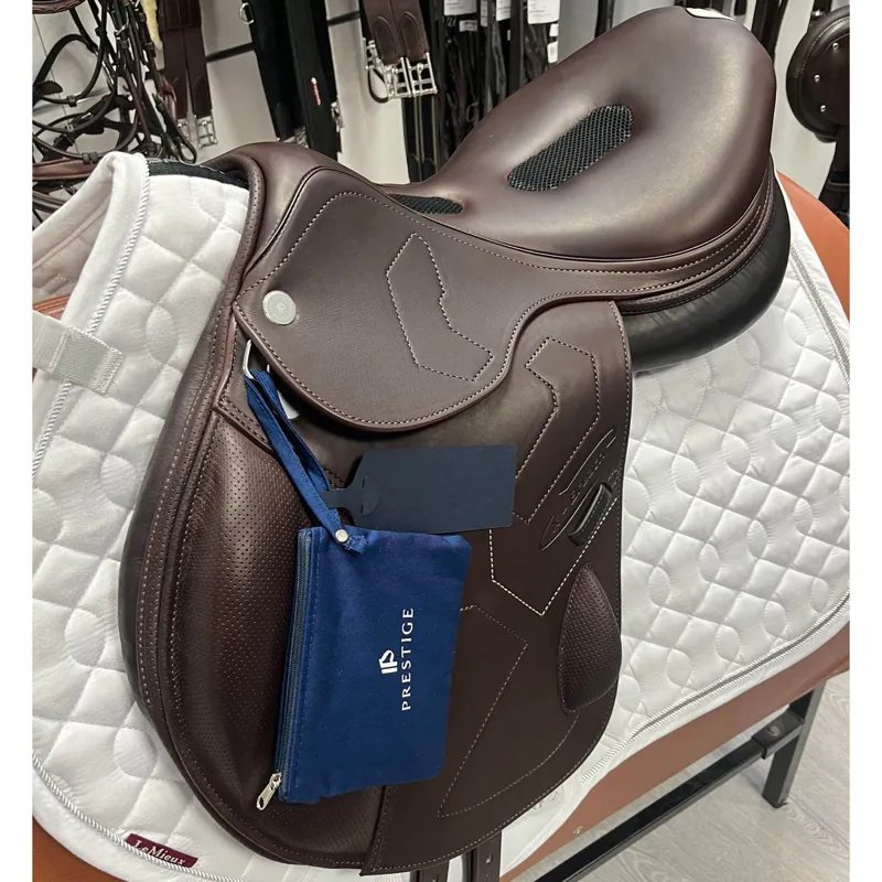 Prestige X-Breath K Double Flap Jump Saddle - Tabacco - 17 - 34